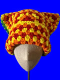 Rainbow Granny Square Cat Ear Hat
