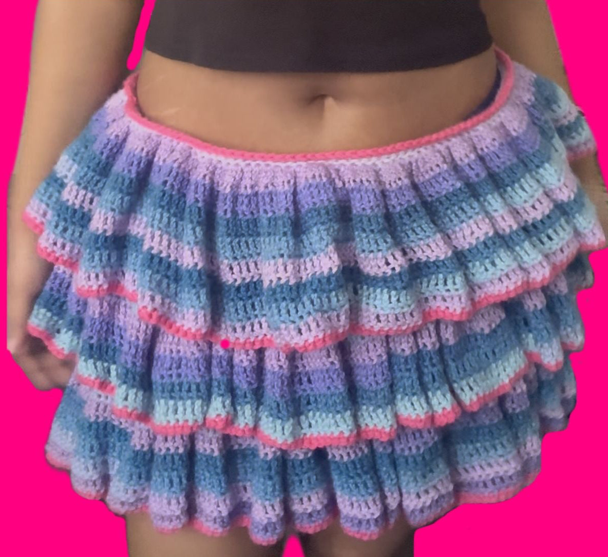 Here and Tiered Colorful Skirt.