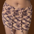 Brown Down Mini Skirt